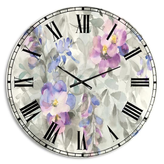 Designart Garden Dreams Flower Farmhouse Wall Clock